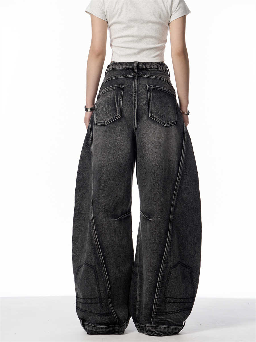 Retro Minority Design Wash Cut Deconstruct Machete Daddy Jeans