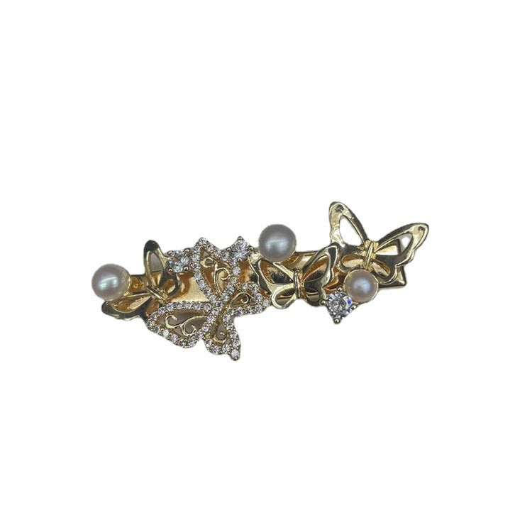 Ins Mori Pearl Branch Tassel Hairpin Headgear