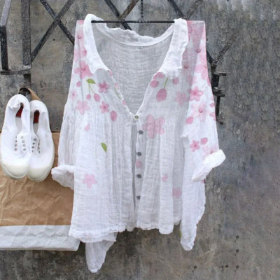 Amazon Cross-border New Arrival Fashion Women's Shirt Natural Landscape Avatar Print