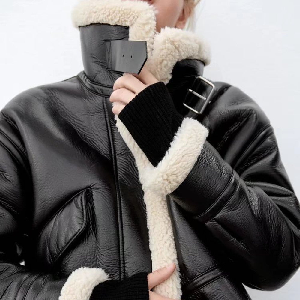 Women's Street Fashion Fleece Fur Jacket