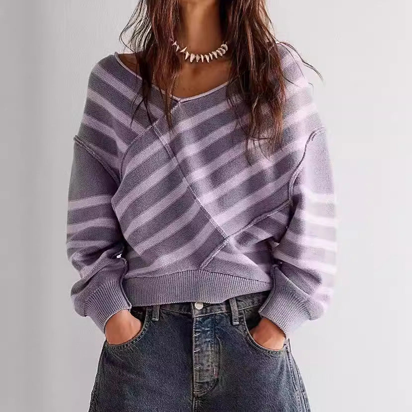 New Off-shoulder Loose Off-shoulder Top Long Sleeve Sweater
