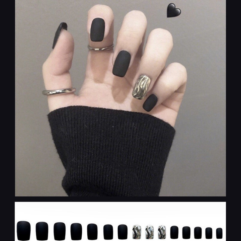 Blue Flame Lengthened European And American Wear Disassembled Nail Art