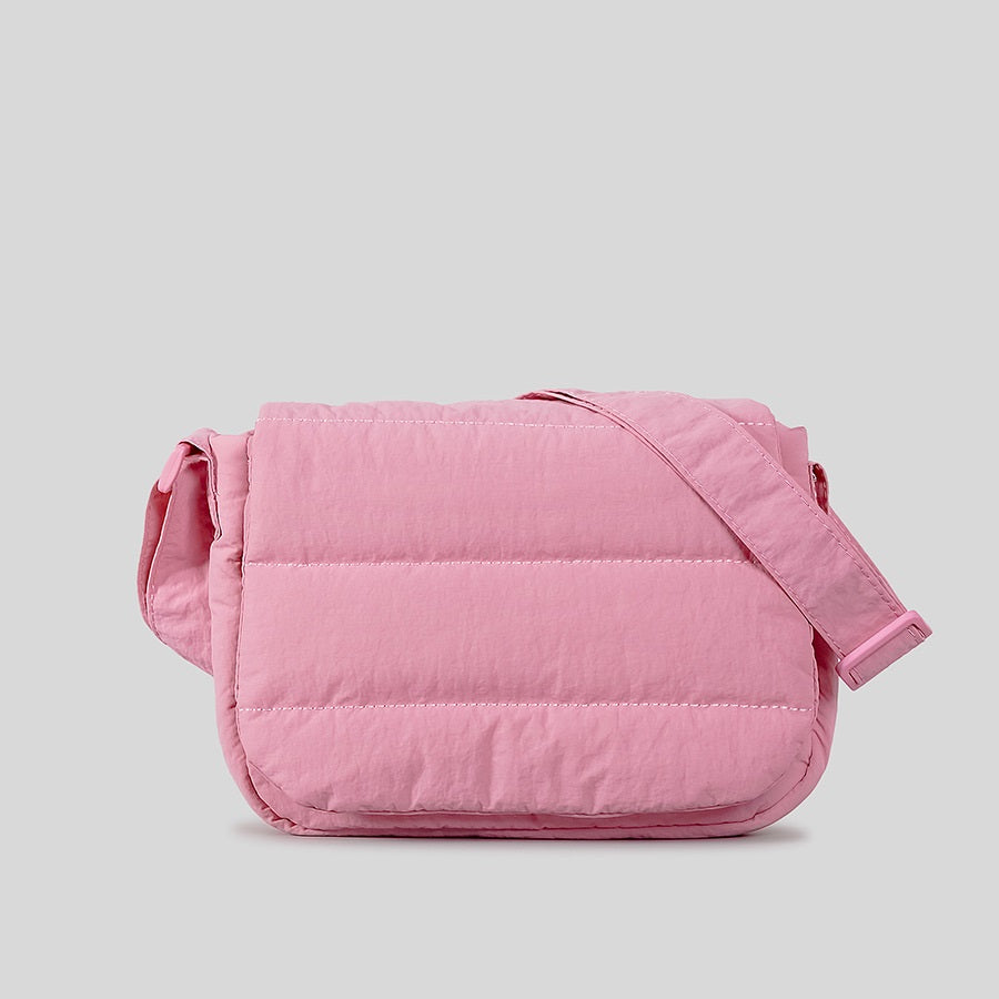 Simple And Lightweight Flap Special-interest Design Quilted Wide Shoulder Strap Crossbody Bag