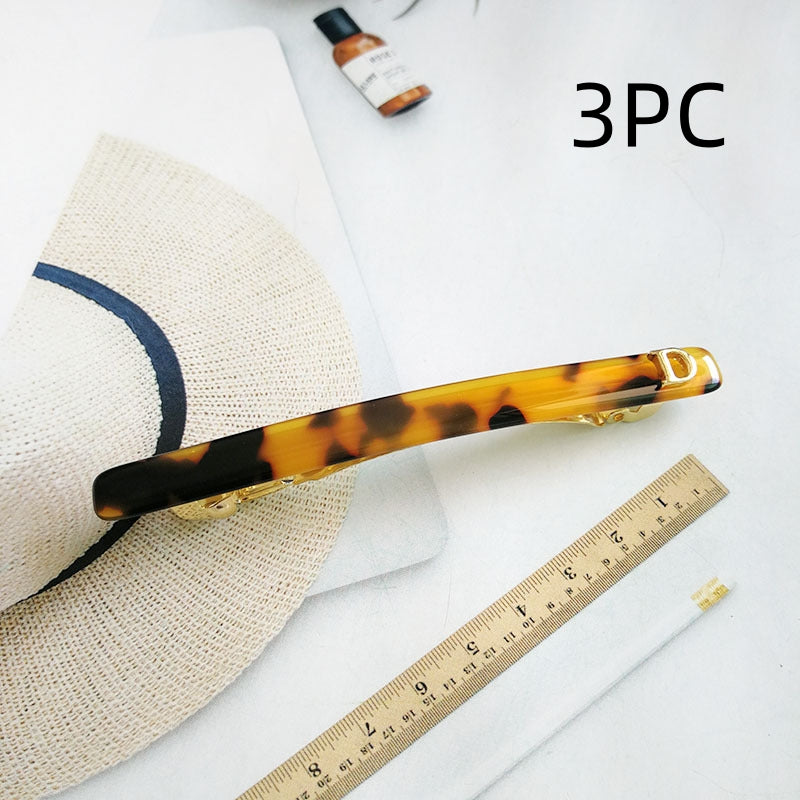 Dai Nuo Korean Version Of Acetic Acid, High-End Women's Hair Accessories, Creative And Simple Two-Color Fine Hair Clip, Spring Clip, Horizontal Clip