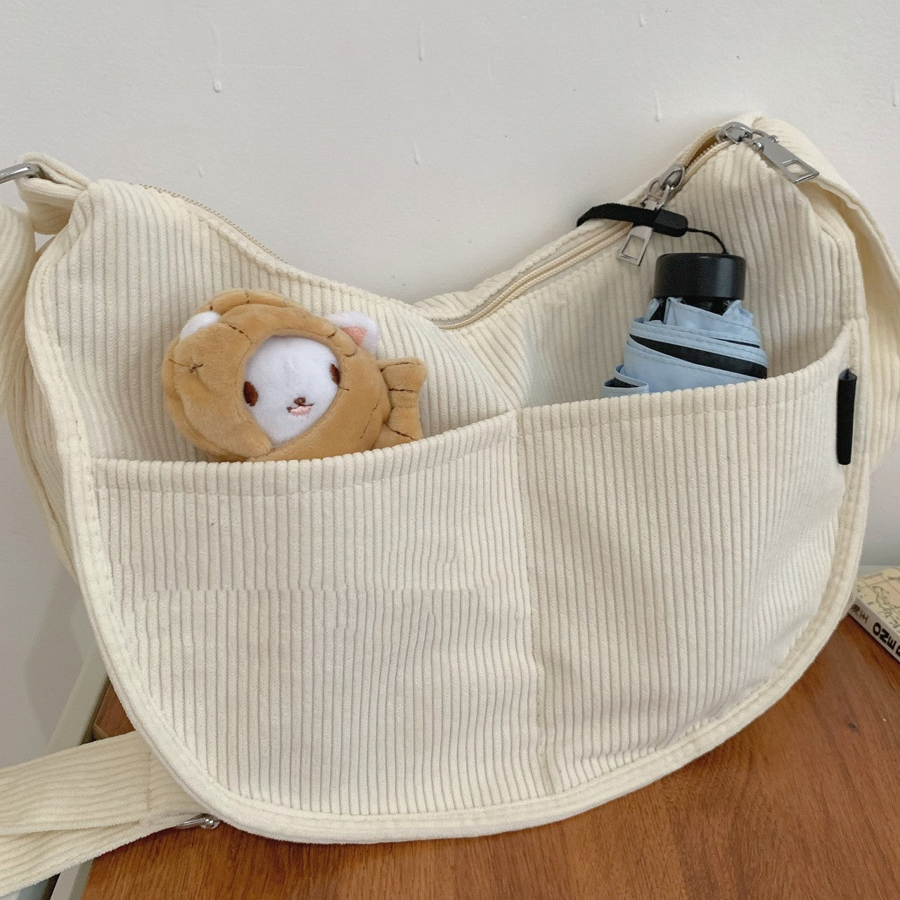 Fashionable Corduroy Dumpling Bun Small Shoulder