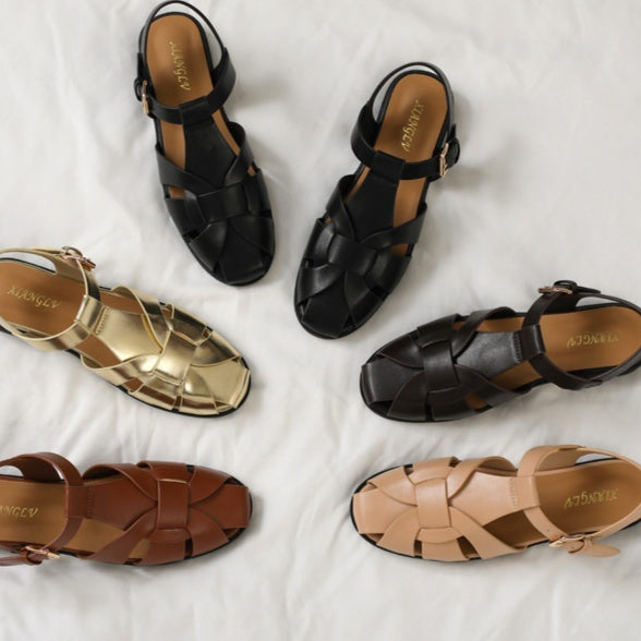 Baotou vævede piggyback-rem vintage sandaler ny stil
