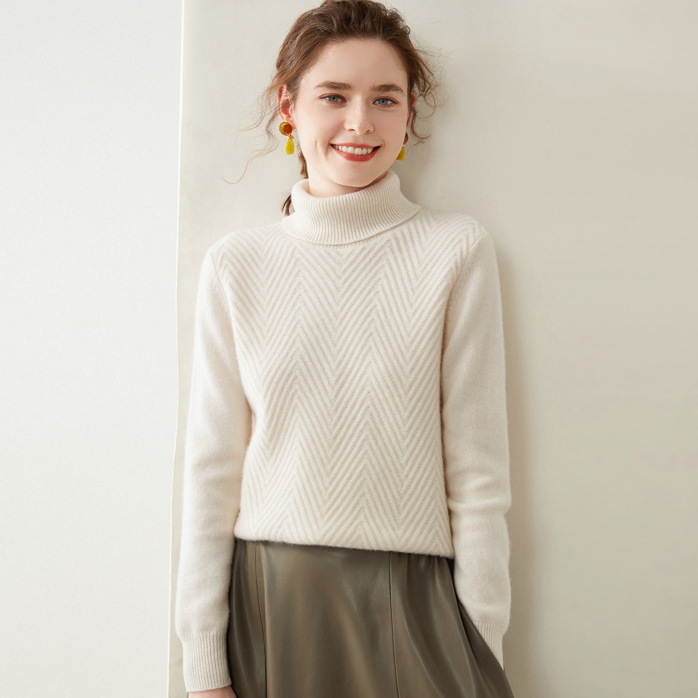 Knitted Cashmere Casual All-matching Fashion Pullover Bottoming Sweater