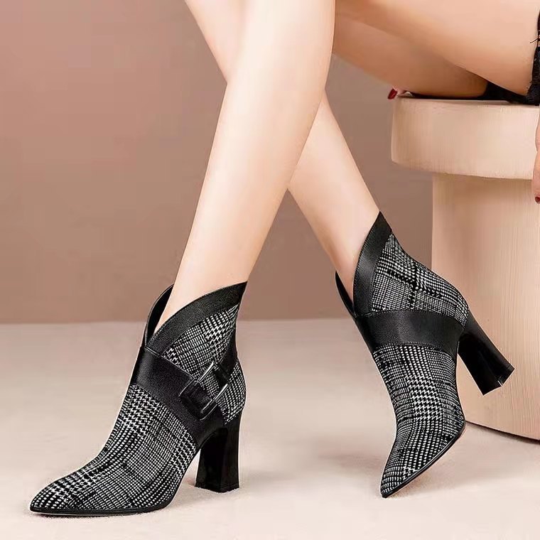 European And American Style Short Boots High-heel Fashion Warm Women's Boots