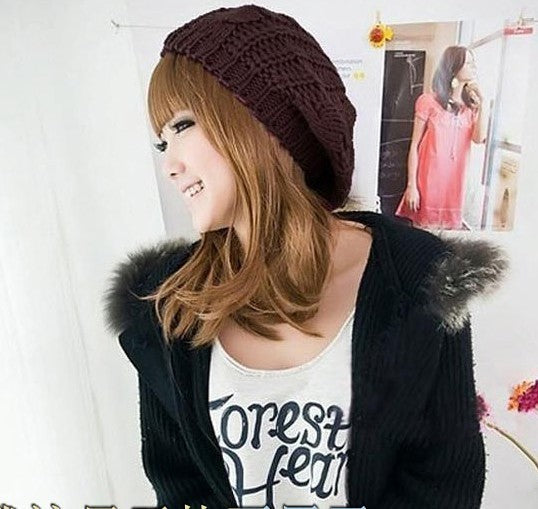 Women's Autumn And Winter Big Buds Twist Ball Knitted Hat