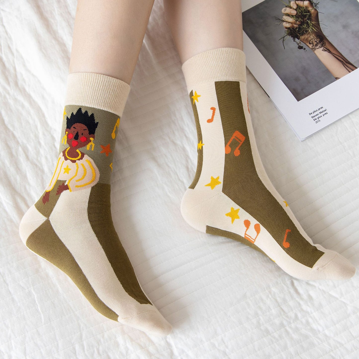 High Stockings Creative Cartoon Small Flower Tide AB