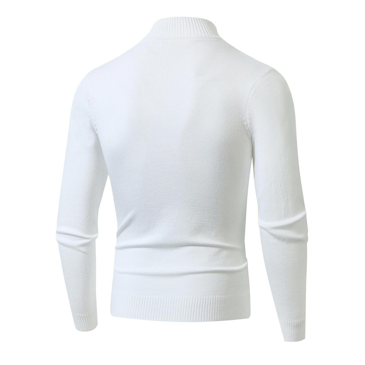 Fashion Rhombus Sweater Men's Casual Stand Collar Long Sleeve Half Zipper Sweater