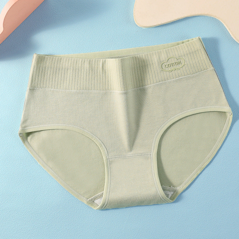 Antibacterial Pure Cotton Women's Underwear Printed Mid Waist Cotton