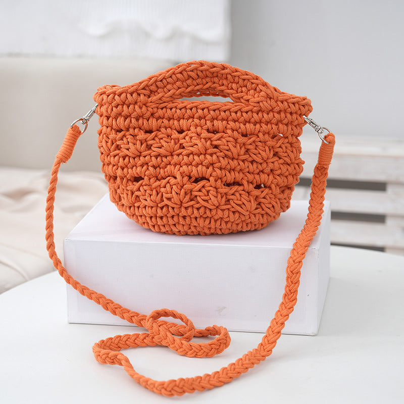 Women's Versatile Cotton Rope Woven Shoulder Bag