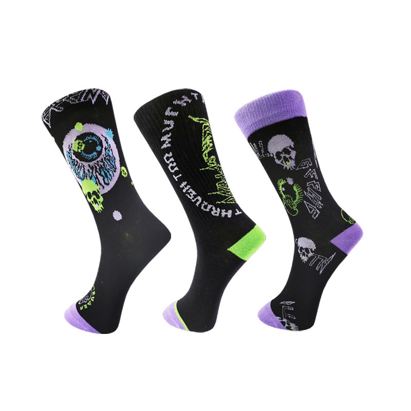 Trend In Tube Socks Street Skateboard Cartoon Cotton