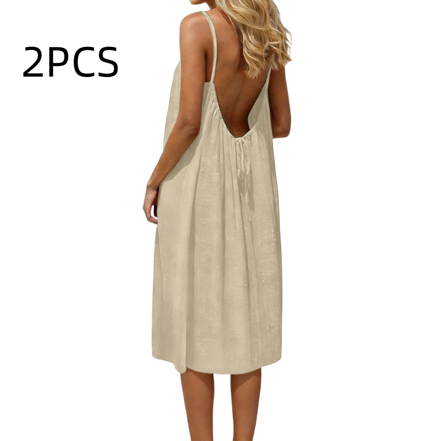 Ice Silk Linen Dress Plus-size Womens Fashion