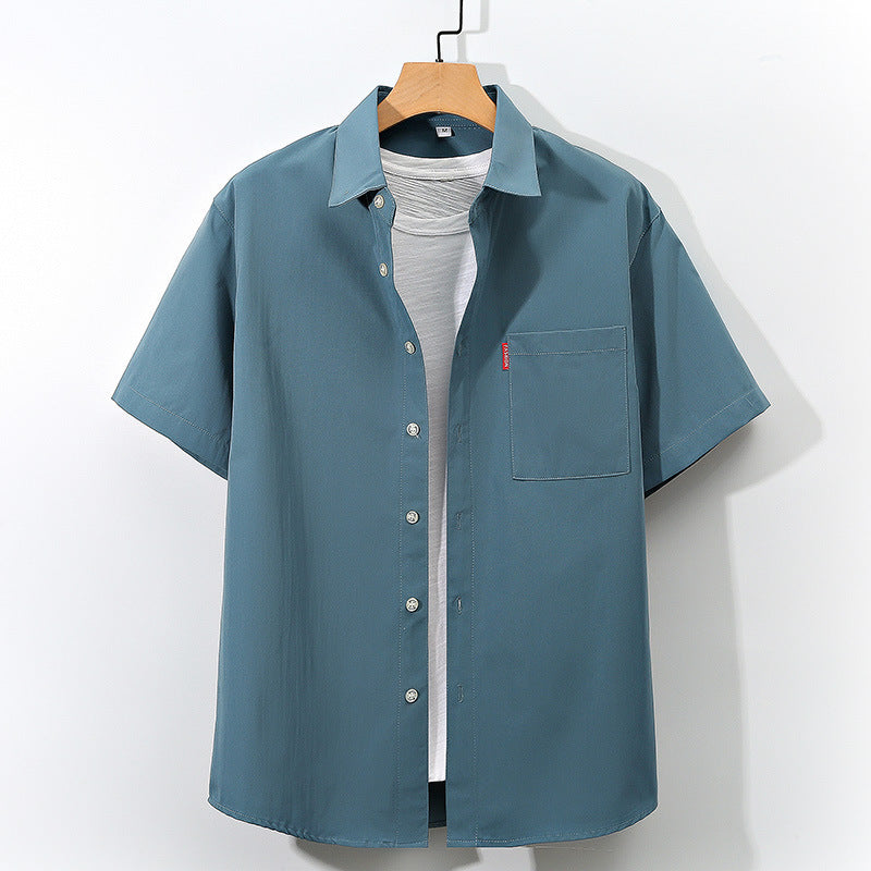 Men's Short Sleeve Shirt Youth Fashion Simple Plus Size