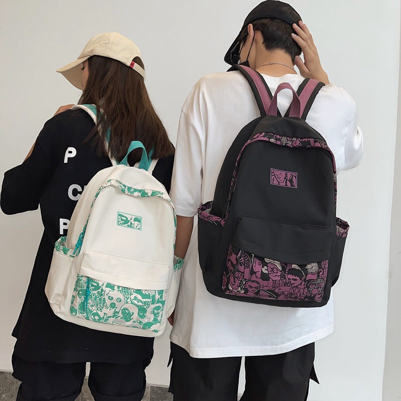 Nylon Simple Printed Schoolbag Women's Leisure