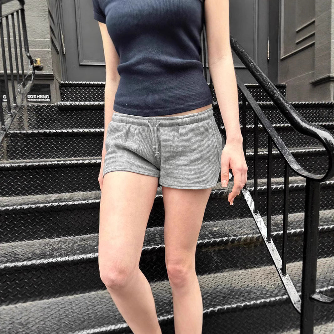 Women's Casual Sports Shorts With Elastic Waistband And Drawstring