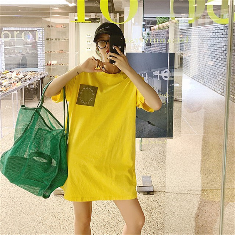 Transparent mesh shoulder bag