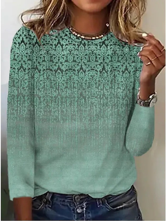 Loose Trendy Vintage Printed Round Neck T-shirt