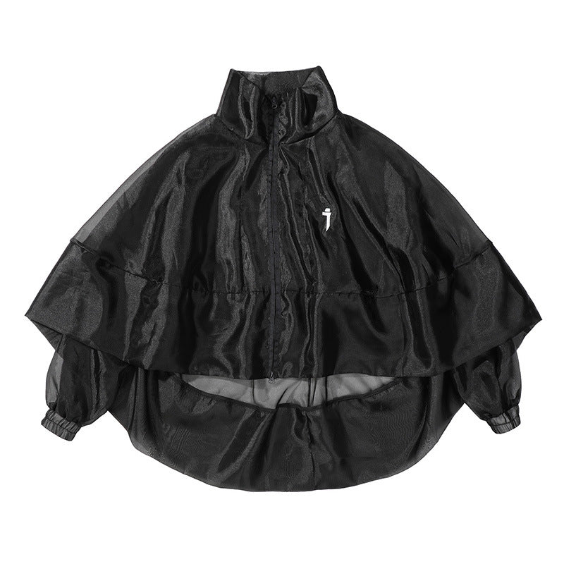 Pearl Yarn Cape And Shawl Hip Hop Stand Collar Sun Protection Top