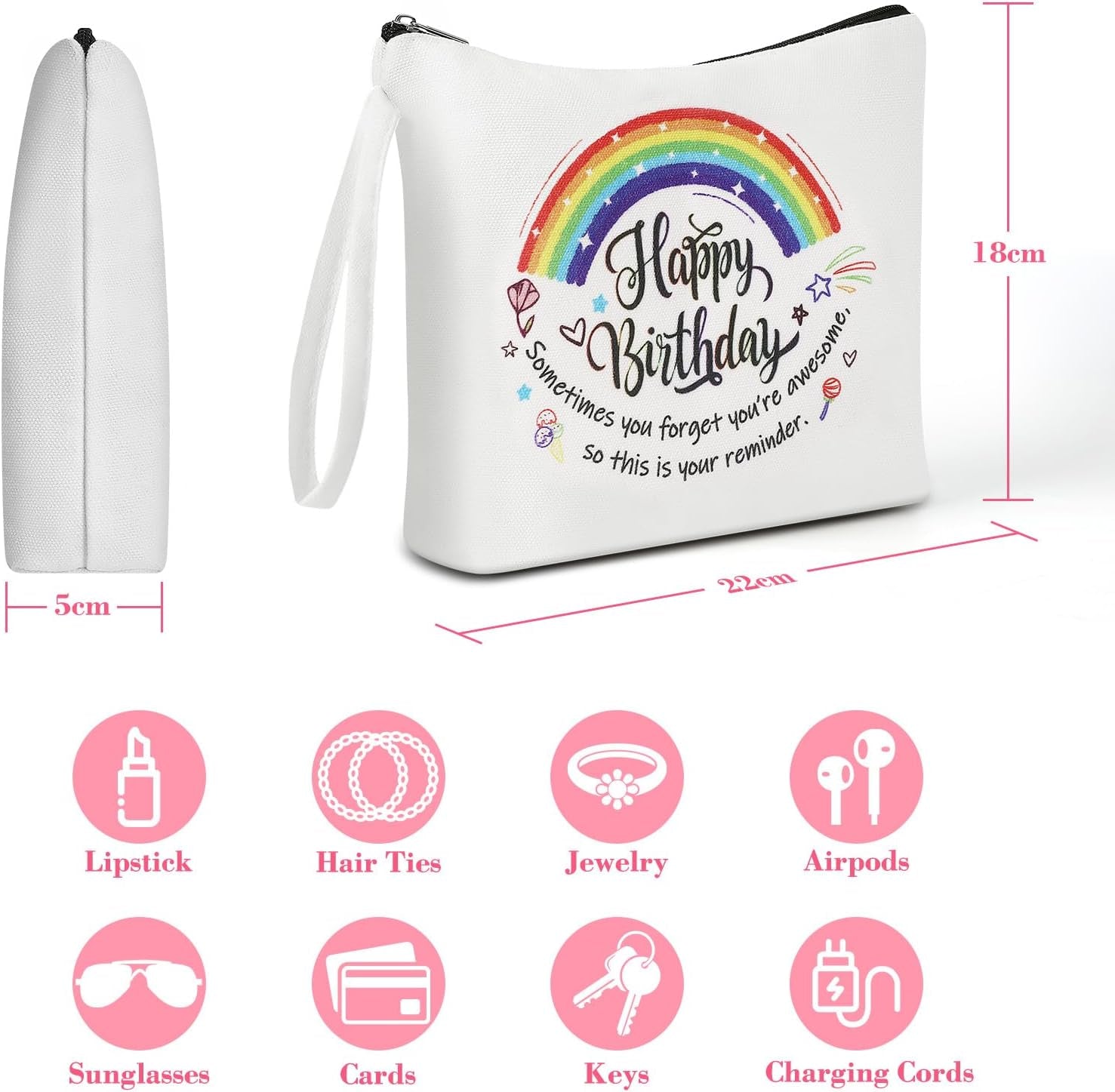 Makeup Bag, Birthday Gifts for Mom, Canvas Cosmetic Bags for Women, Toiletry Bags Makeup Bags, Mom Birthday Gifts, Make up Bag, Travel Makeup Bag, Makeup Case, Gifts for Friend Family