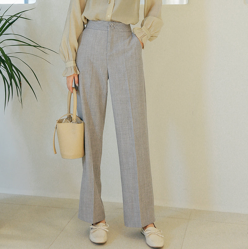Slim high waist casual wide-leg pants