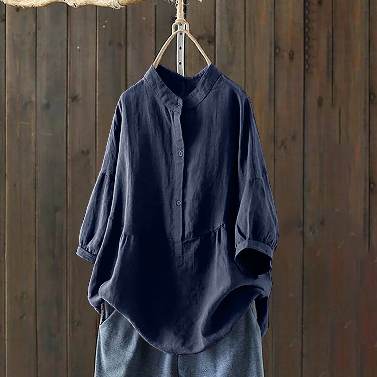 Skindjakke med opretstående krave, enkeltradet, traditionel stil, ensfarvet, langærmet pullover-skjorte