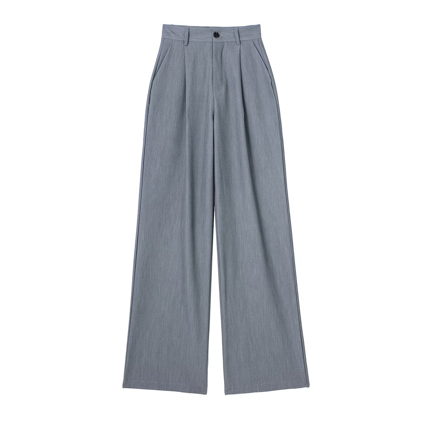 Womens Front-pleated High-waist Pants In Multiple Colors Breathable