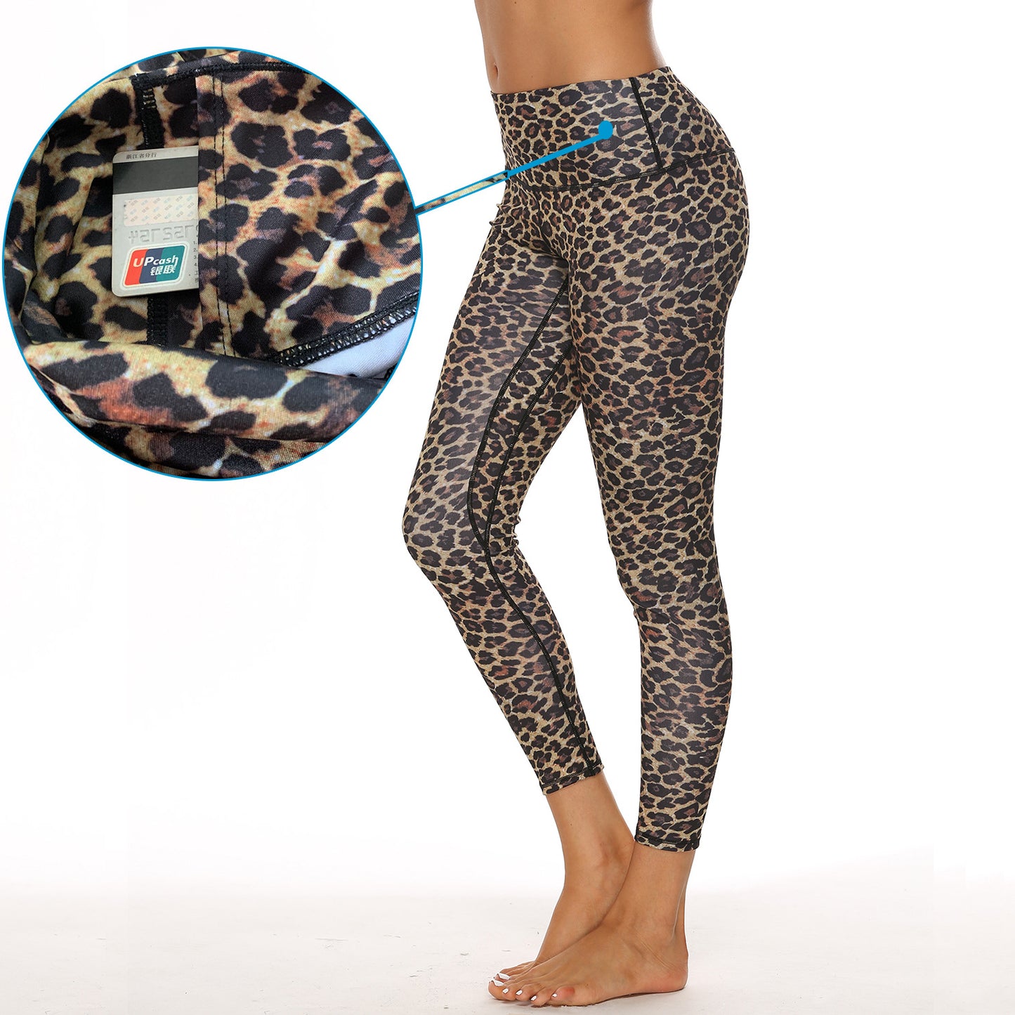 Højtaljede numseløftende basic fitness yogabukser