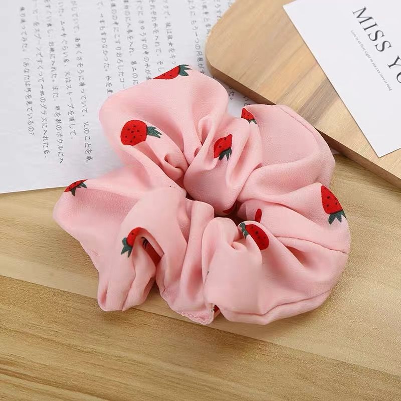 Korean Fruit Pig Large Intestine Hair Ring Organza Cute Japanese Rubber Band Female Tie