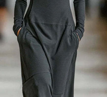 Stand Collar Casual Long Elegant Women's Dress