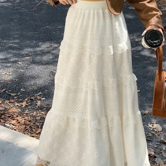 Lace Stitching Lace Hollow Cake Dress