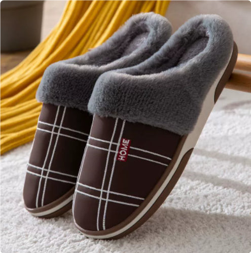 Winter Warm Slugged Bottom Plush Slippers