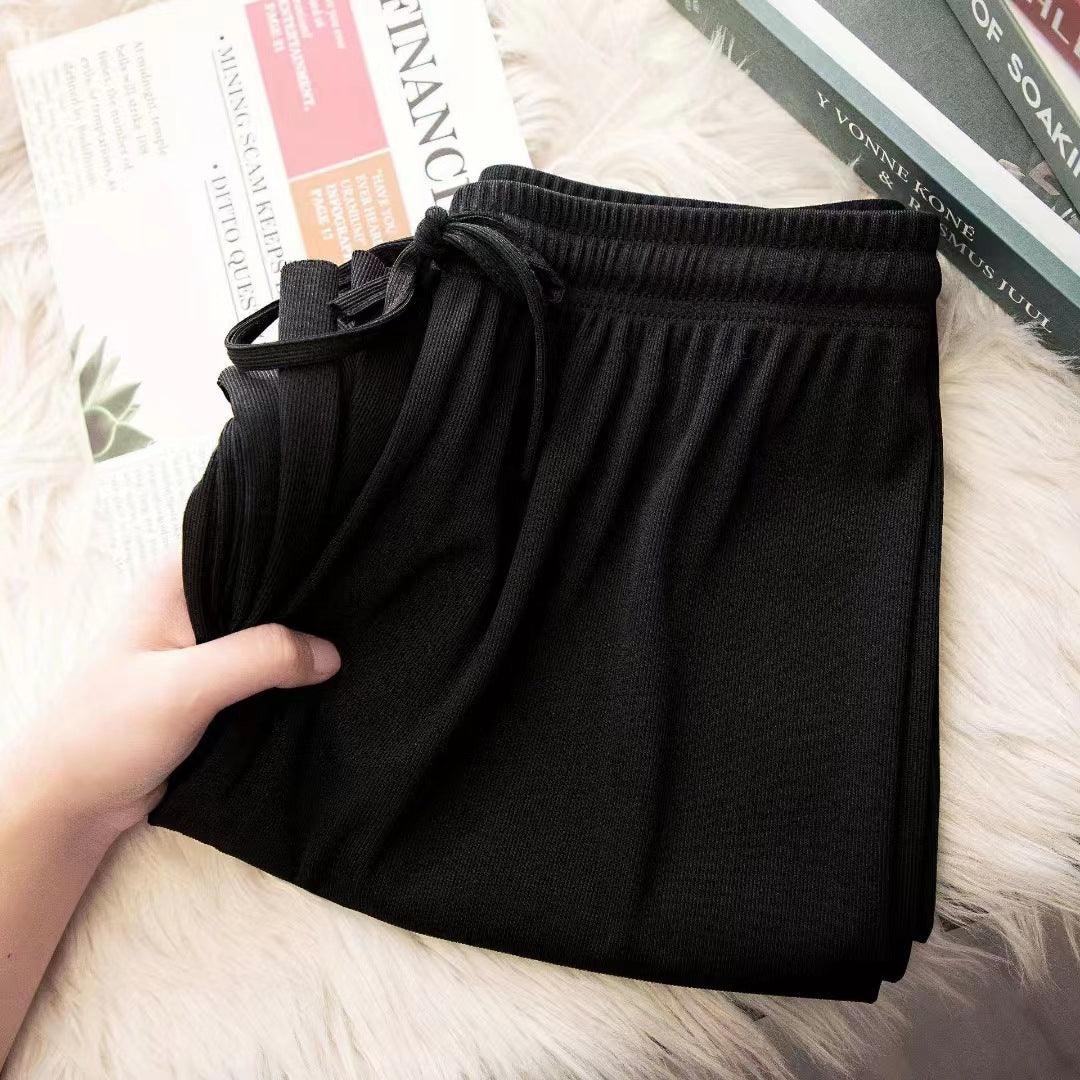 Women's Summer High Waist Loose Drooping Straight Casual Pants