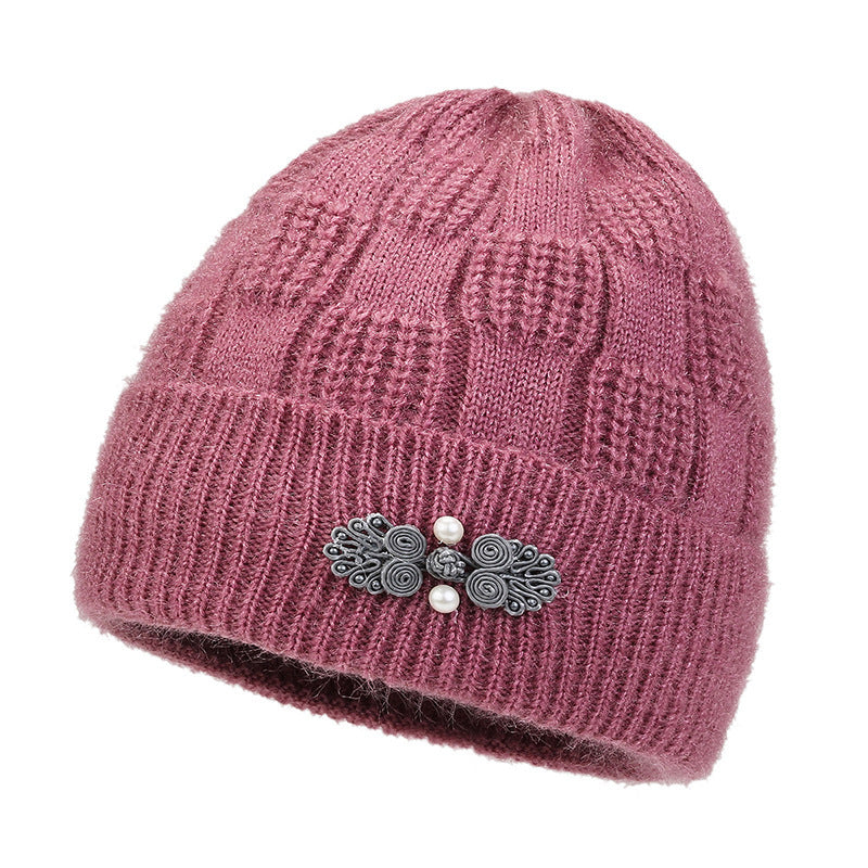 New Fleece Lined Padded Warm Keeping Woolen Cap