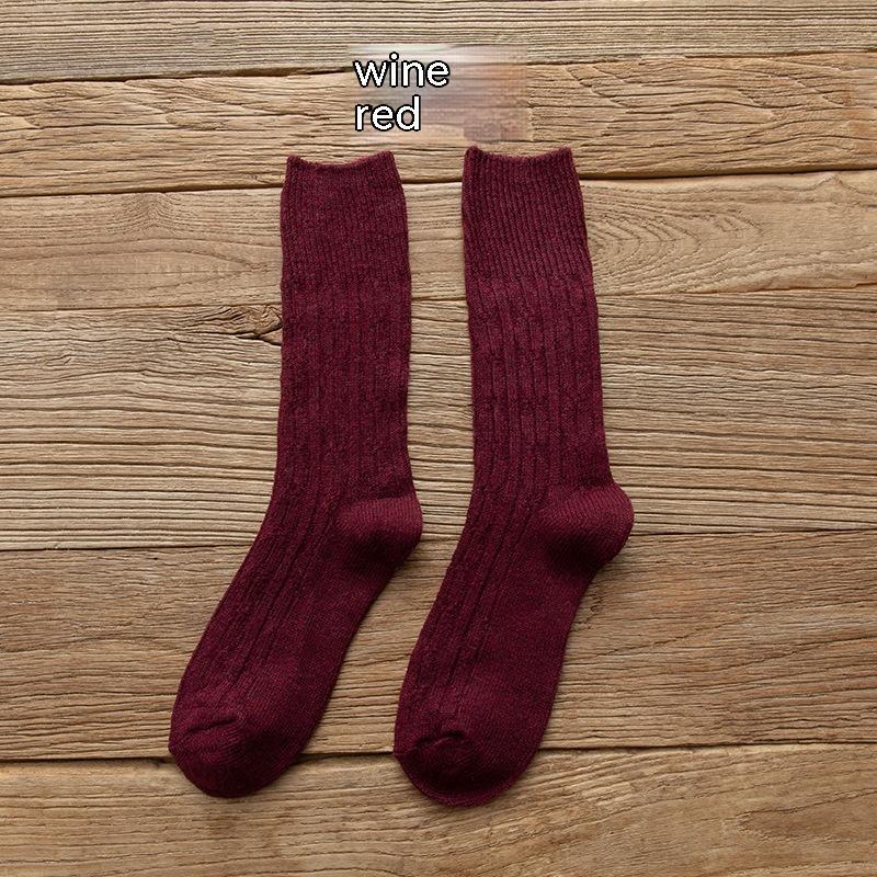 Autumn And Winter Thickened Keep Warm Pure Color Retro Stockings