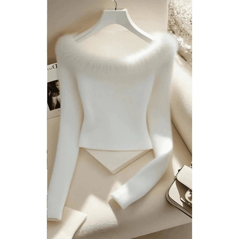Unique Chic Sweet Hot Girl White Off-shoulder Long Sleeve