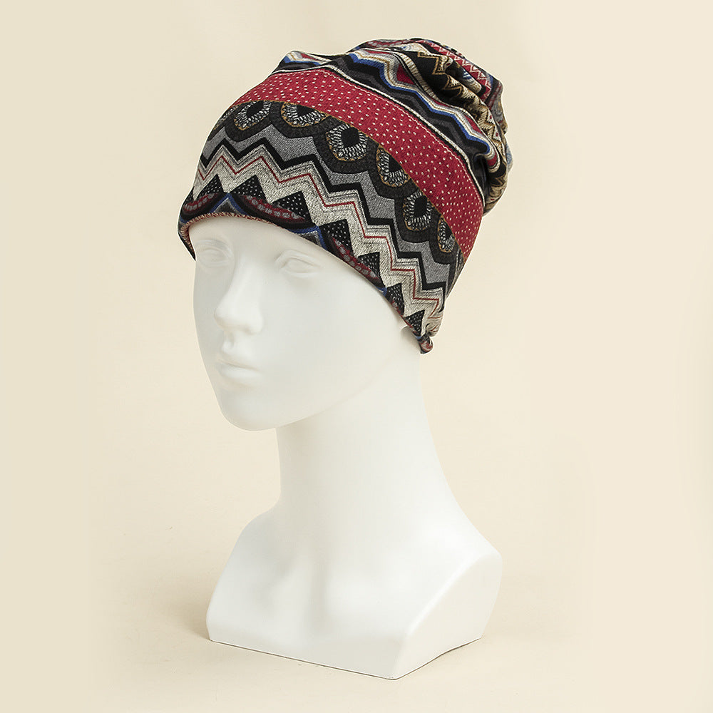 Women's Outdoor Scarf Triangle Pullover Knitting Polygon Windproof Hat