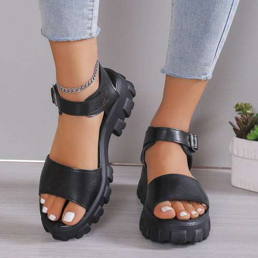 Women's Fashion Casual Solid Color Platform Sandals