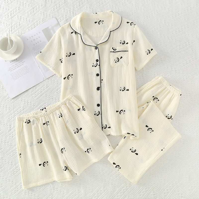 Women's Crepe Cotton Yarn Fashion Three-piece Set
