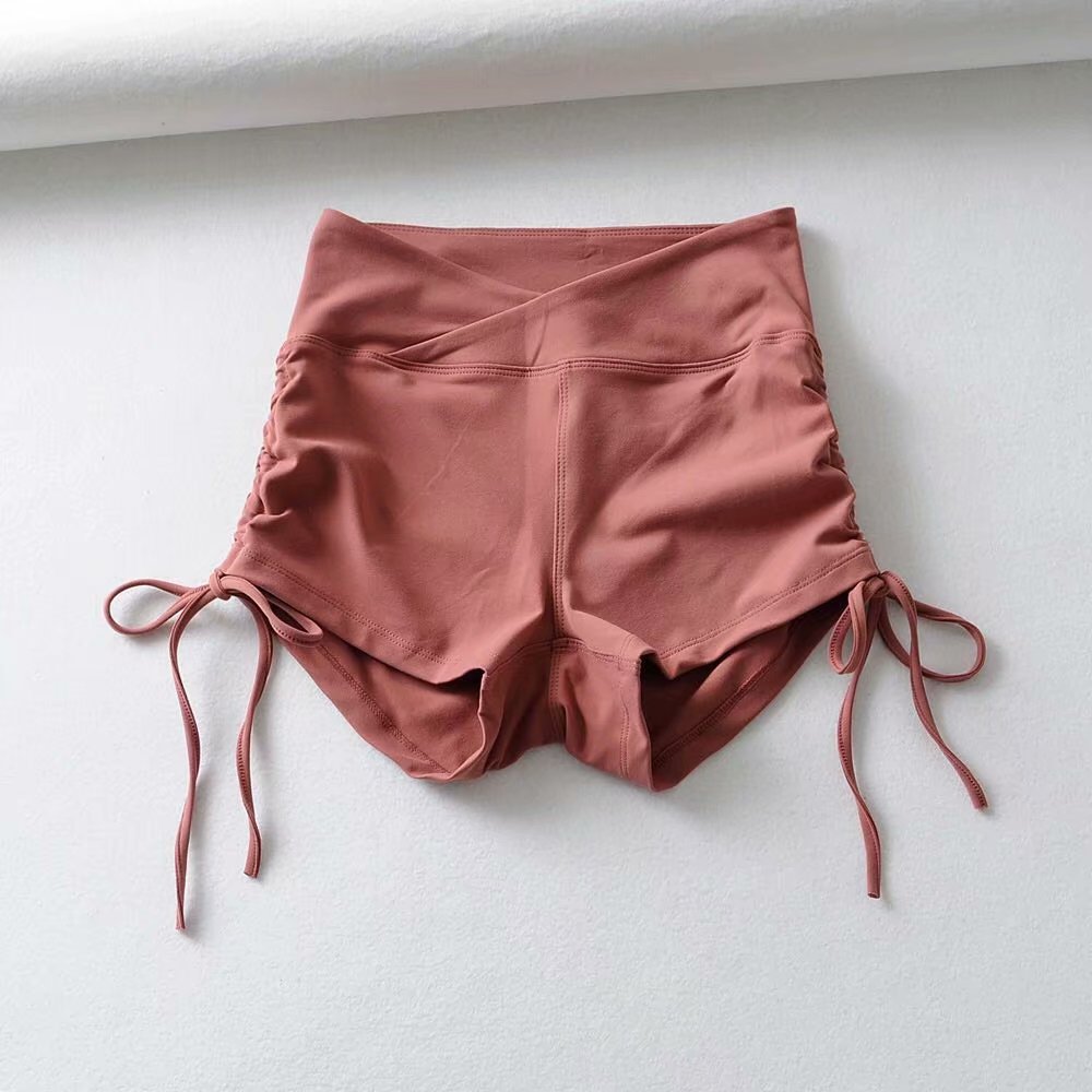 Women's Yoga Pants Drawstring High Waist Sports Shorts