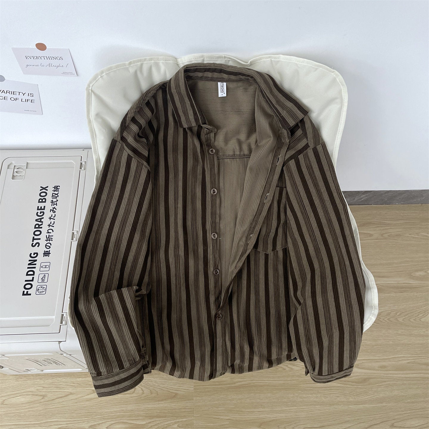 Retro Loose-fit Long-sleeve Shirt For Men