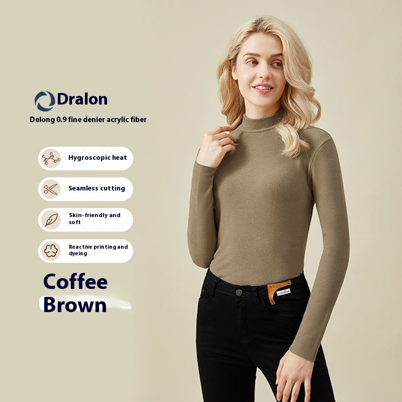 Hyaluronic Acid Half Collar Top Heating Inner Long-sleeved Shirt