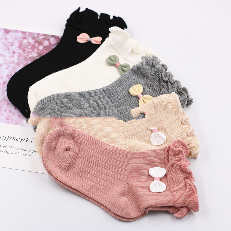 Children's Fungus Bow Princess Socks Baby