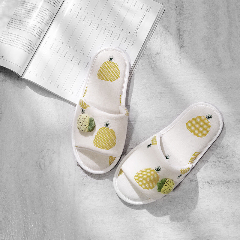 Home pineapple open-toed slippers