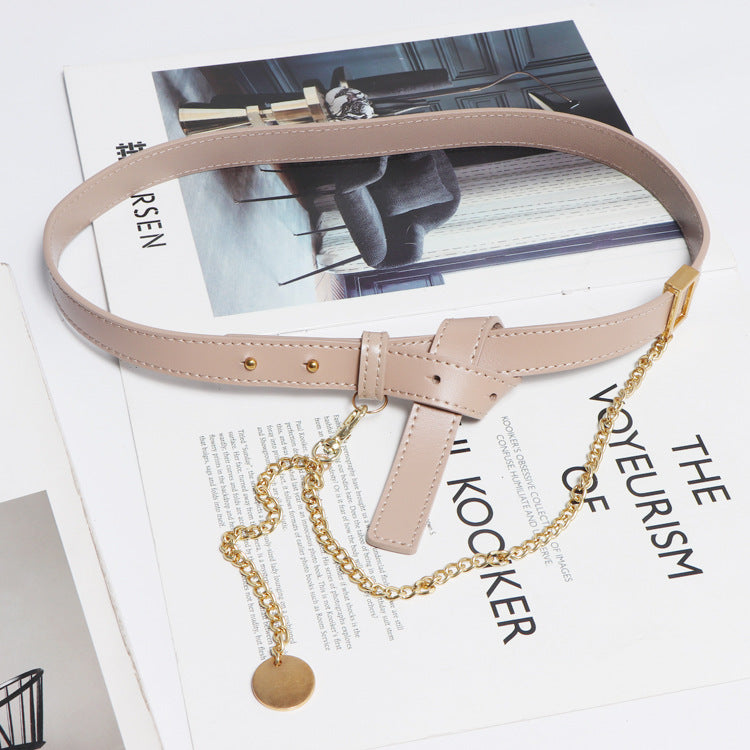 Cross-border Simple All-match Belt Belt Chain Pin Buckle Female Leather Girdle