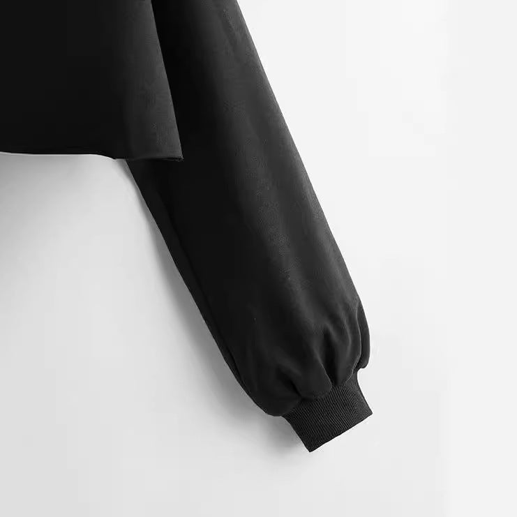 Kvinders efterårs- og vinterny ensfarvet løs sweater med pels og O-hals
