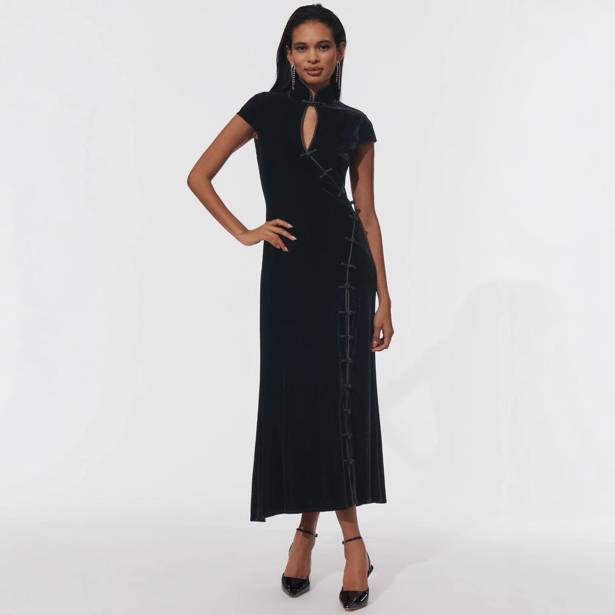 Elegant Figure-flattering Split Dress For Girls