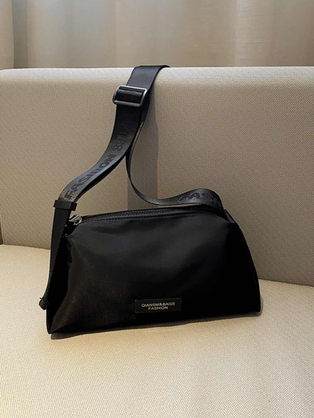 Solid Color Simple Crossbody Oxford Cloth Waterproof Bag Women's New